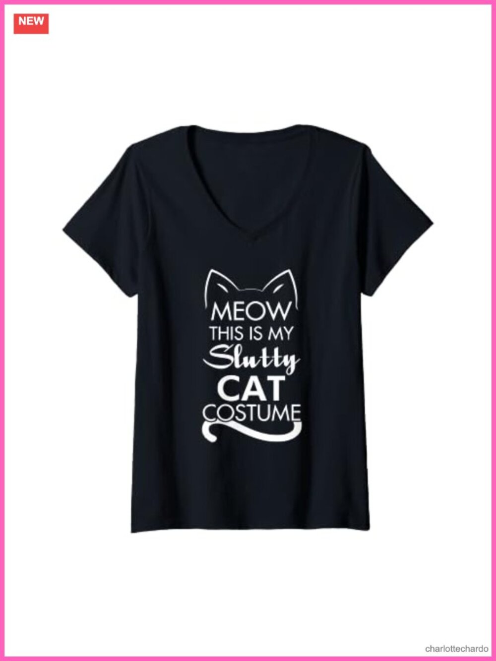 Funny Meow This is My Slutty Cat Halloween Costume V-Neck T-Shirt